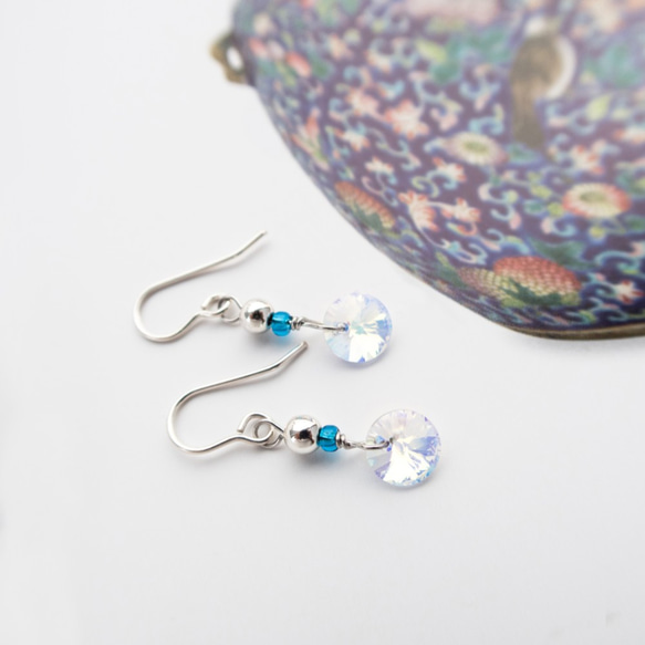 Winter Blue | Handmade 925 Silver Earrings 1枚目の画像
