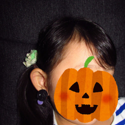 ハロウィンにピッタリ★黒薔薇イヤリング★キッズ用 5枚目の画像