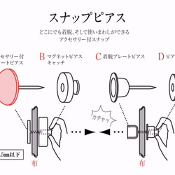 TIED＊石垣＊円＊金具ｱﾝﾃｨｰｸｺﾞｰﾙﾄﾞ＊ブローチとスナップの進化形　どこにでも着脱できる『スナップピアス』 4枚目の画像