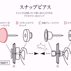 ＊楕円＊金具ｱﾝﾃｨｰｸG＊ブローチとスナップの進化形どこにでも着脱できる『スナップピアス』 4枚目の画像