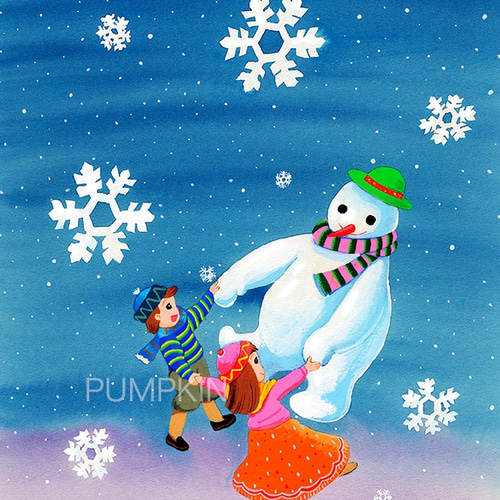 スノーダンス PA-A4-020 水彩画 メルヘンアート メルヘン ファンタジー