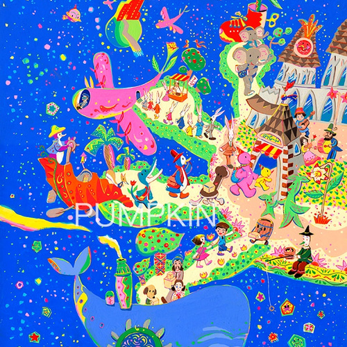 ターミナル PA-A4-021 アクリル画 メルヘン ファンタジー 宇宙船 惑星