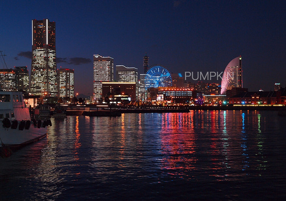 みなとみらい夕景-Ⅰ　　PH-A4-031   横浜　みなとみらい　港湾　港 1枚目の画像