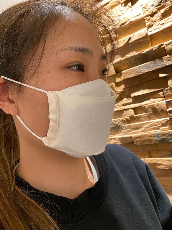 不織布マスク推奨対応インナーマスク　口元ゆったりマスク　日本製シルクサテン16匁使用 6枚目の画像
