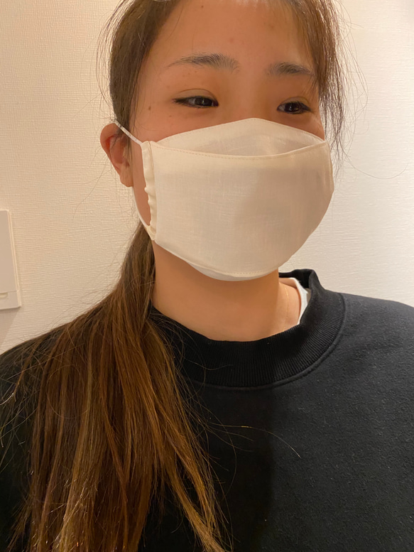 不織布マスク推奨対応インナーマスク　口元ゆったりマスク　日本製シルクサテン16匁使用 7枚目の画像