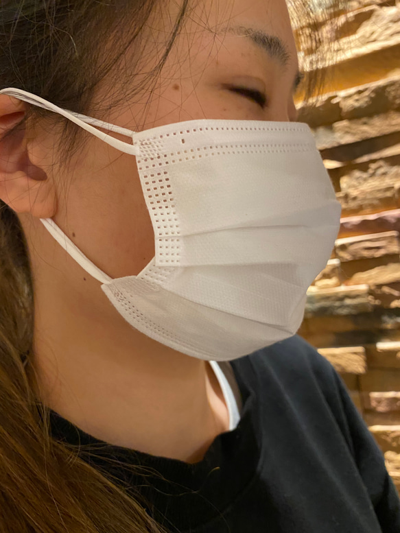 不織布マスク推奨対応インナーマスク　口元ゆったりマスク　日本製シルクサテン16匁使用 9枚目の画像