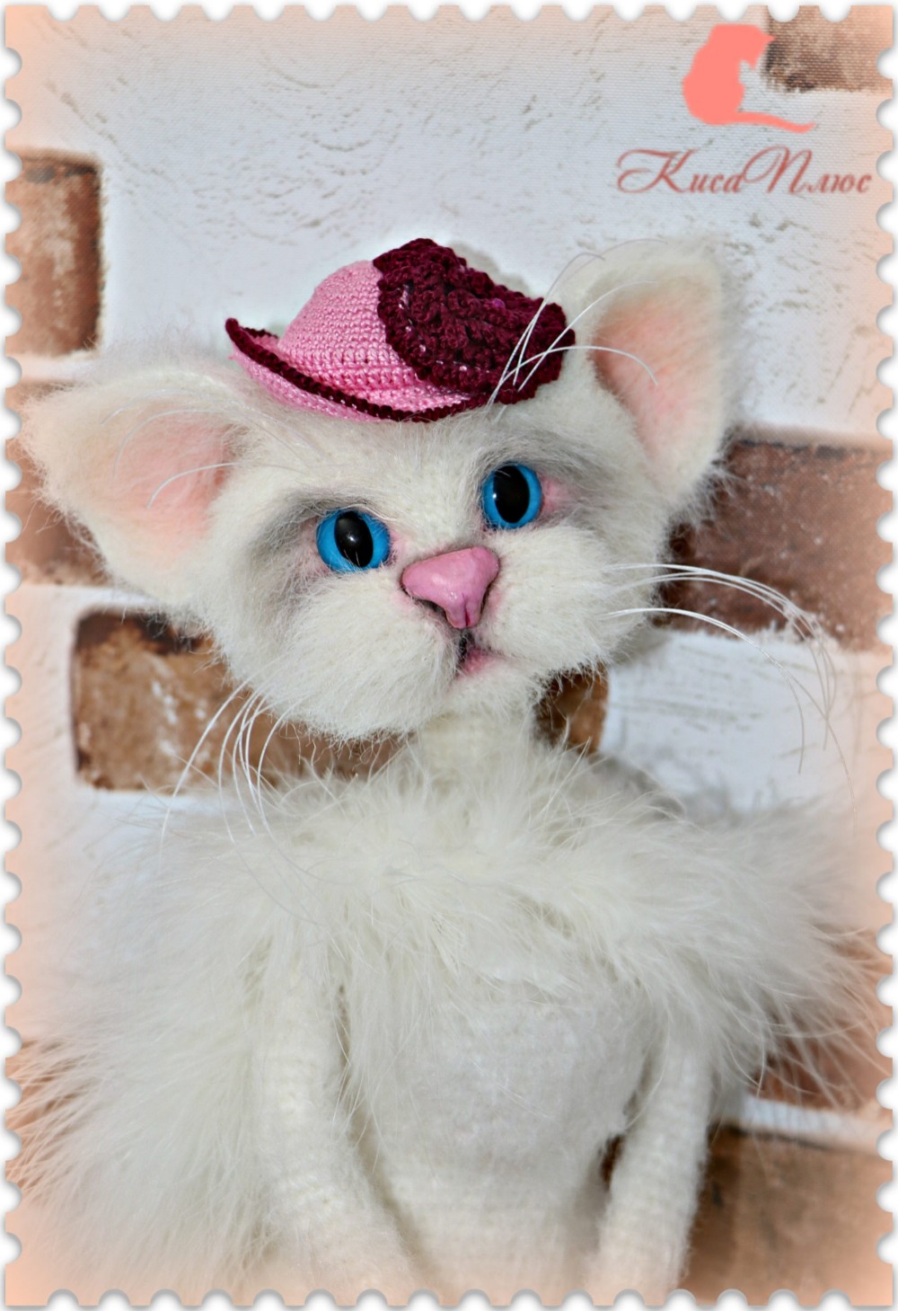 ★送料無料★あみぐるみオシャレなネコ