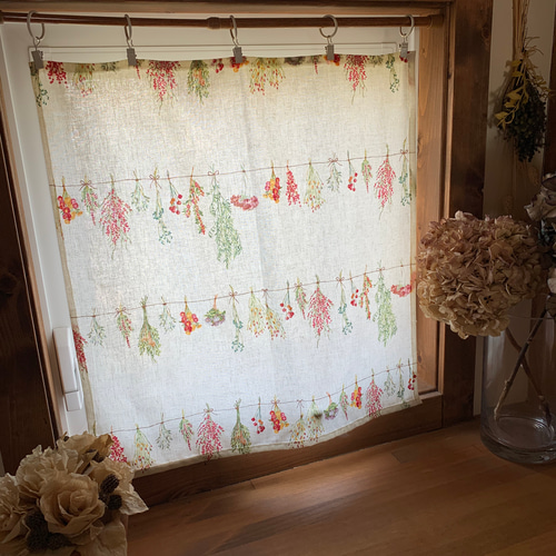 ❁ハンドメイドになります❁ 刺繍カフェカーテン 【公式通販】