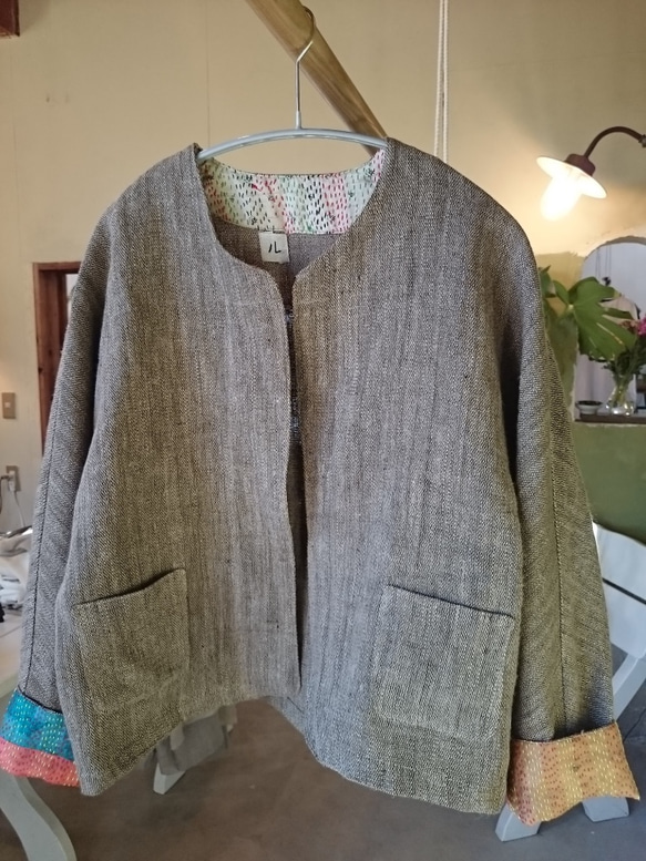 ルクツル」手紡ぎ手織りリネン&シルクカンタジャケット ジャケット