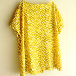 袖口タックのプルオーバー LIBERTY ** yellow ** 4枚目の画像