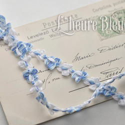 仏ブレード Rococo fleur・02・ブルー・ホワイト・1m　R015_2538_02 1枚目の画像
