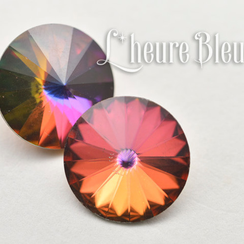 ヴィンテージスワロフスキー VULCANO18mm 1122 Rivoli・2個セット