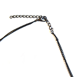 手造手工製作黑色金屬銅線花人造珍珠項鍊 第4張的照片