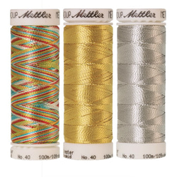 金糸 銀糸 メトラーメタリック　Mettler Metallic Thread 3本組 1枚目の画像