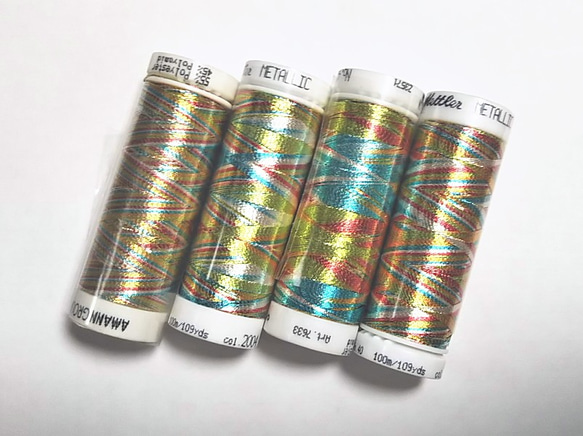 金糸 銀糸 メトラーメタリック　Mettler Metallic Thread 3本組 3枚目の画像