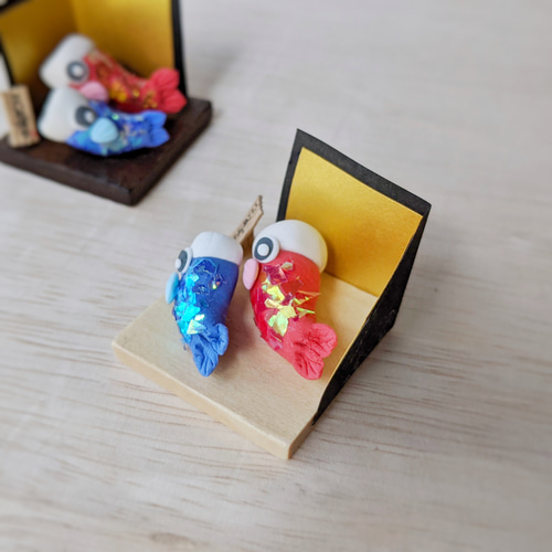 こいのぼり 置物 粘土人形 鯉のぼり 名入れ可〈受注製作〉 ミニチュア 可愛い 粘土 置物