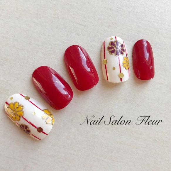 古風♡和柄ネイル ネイルチップ（つけ爪） xxfleur0727xx 通販