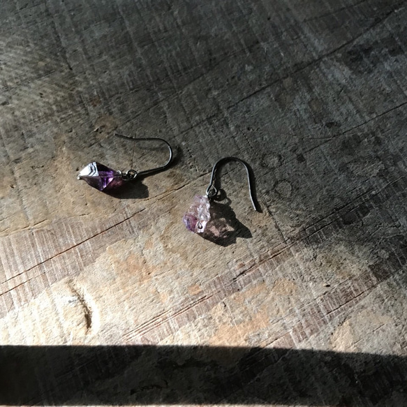 紫水晶のピアス（片耳分） 5枚目の画像