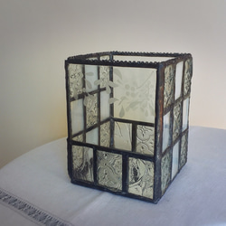 宿り木と格子ガラスの キャンドルホルダー 2枚目の画像