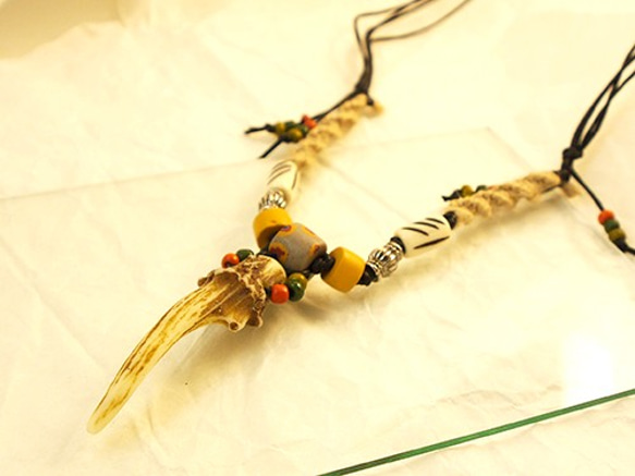 ◆Lil' Hunter Muntjac Antler Necklace◆小獵人山羌角項鍊 第3張的照片