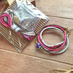 ｜DIY包｜Misty Glazebead Bracelet*迷霧琉璃珠手鍊(粉紅系) 第2張的照片