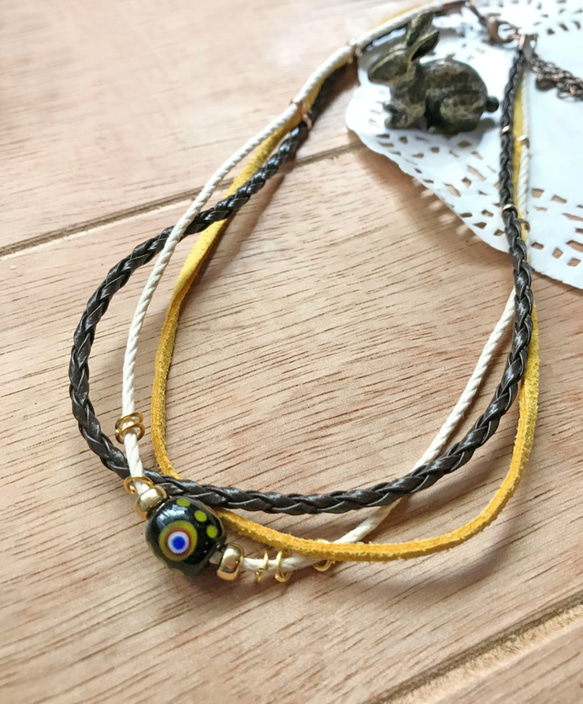 ｜DIY包｜Misty Glazebead Bracelet*迷霧琉璃珠手鍊(深黃系) 第5張的照片