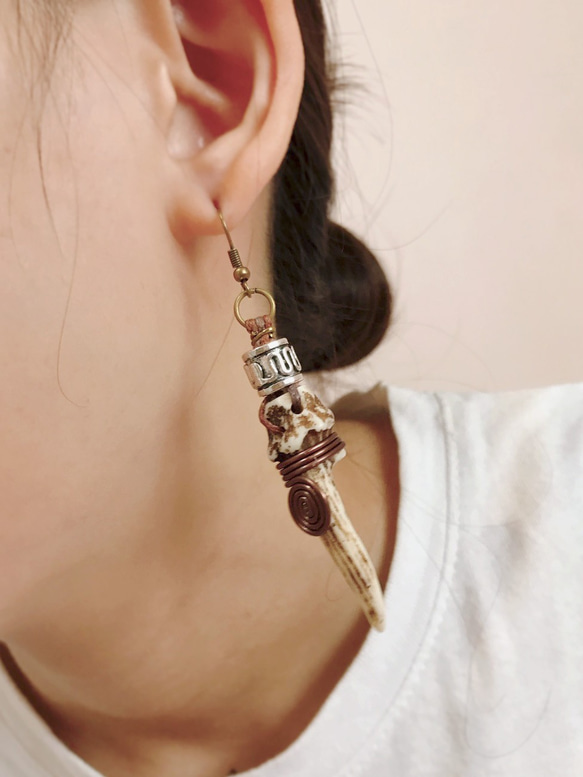 ▲Okie Dokie~Antler Earring▲好得ㄦ小羌角耳環↑原住民 個性化 第1張的照片