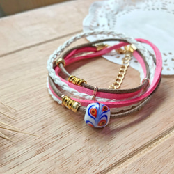 Misty Glazebead Bracelet  迷霧琉璃珠手鍊｜粉紅系 第3張的照片