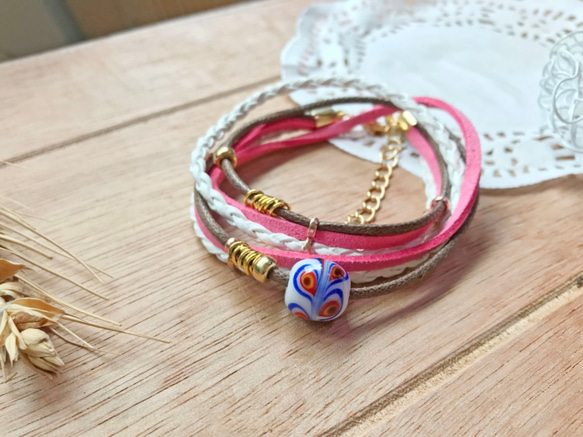 Misty Glazebead Bracelet  迷霧琉璃珠手鍊｜粉紅系 第3張的照片