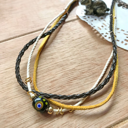 Misty Glazebead Bracelet  迷霧琉璃珠手鍊｜深黃系 第4張的照片