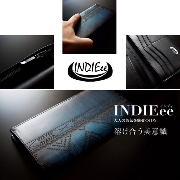 INDIEee  インディ イタリア製 オルテガ ファントムレザー 二つ折り長財布 本革 レザー ケース  メンズ 本革 7枚目の画像