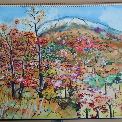 秋の山の紅葉 絵画 たかちゃん 通販 3306771｜Creema(クリーマ)