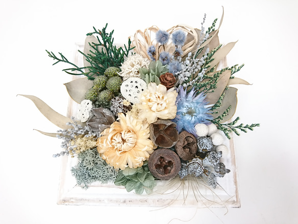 ボタニカルアレンジメント ドライフラワー ボックスフラワー 母の日 プレゼント 花 グリーンインテリア 4枚目の画像