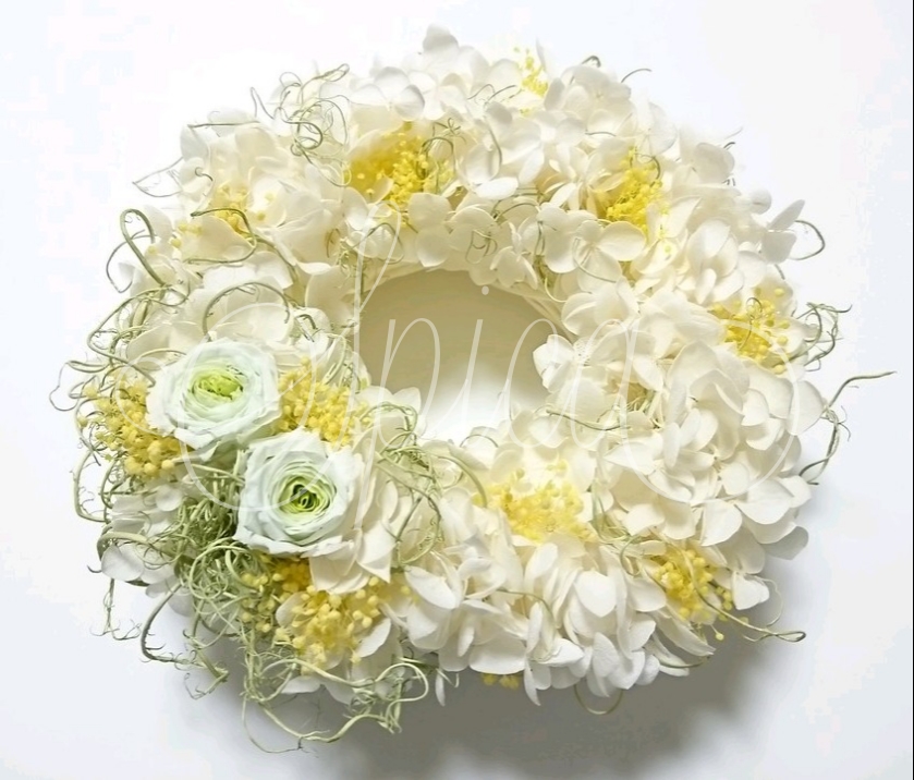 【オーダー】ローズとあじさいのリングピロー プリザーブドフラワー