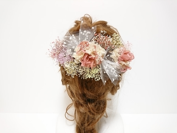 【セミオーダー】プリザ 紫陽花とかすみ草とチュール 11本セット 8枚目の画像