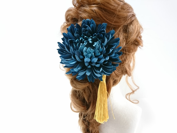 髪飾り タッセル Uピン 選べる8色 和風ヘアアクセサリー 3枚目の画像