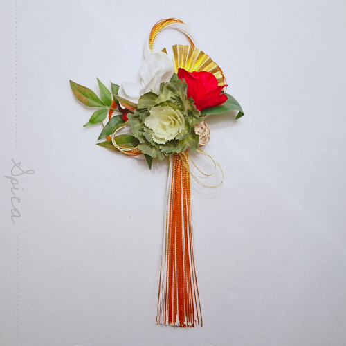 水引リース しめ縄 フラワーアレンジメント 正月飾り しめ縄・しめ飾り