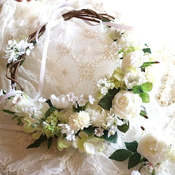 ブーケブートニア　リースブーケ　ウエディング ウェディング 2点セット ＊ リース ブーケ & ブトニア＜Jardin