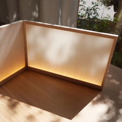 ビョウブ型テーブルライト『HIKARI BYOUB：Plainよこ』 4枚目の画像