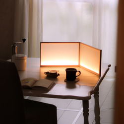 ビョウブ型テーブルライト『HIKARI BYOUB：Plainよこ』 10枚目の画像
