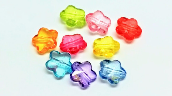 Colorful Flower Beads 30個☆楽しめるアソートカラー♪ 2枚目の画像