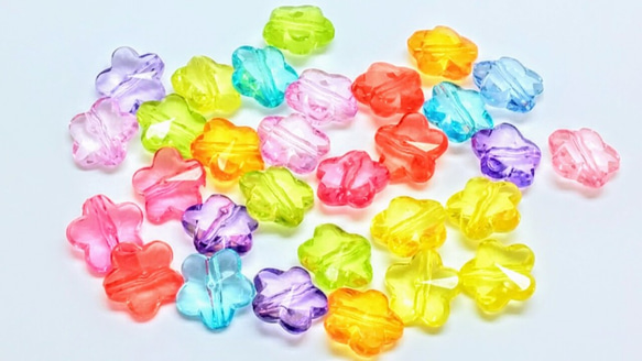 Colorful Flower Beads 30個☆楽しめるアソートカラー♪ 3枚目の画像
