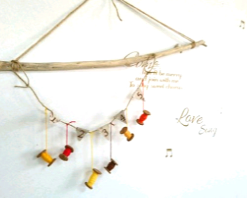 糸巻き風ガーランド(ナンバー×オレンジ系) ガーランド nikoniko