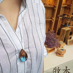 【牧木alive wood】斑馬木雨滴墜飾  Raindrop pendant of Zebra wood 第4張的照片