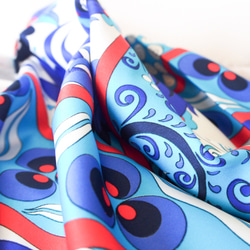 【スカーフが織りなす不思議な魔法】トルコ・オリエンタルスカーフ・silk-art-A35・トルコブルー 7枚目の画像