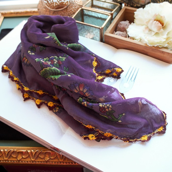 Turkey traditional embroidery scarf showl BRUSA31 第3張的照片