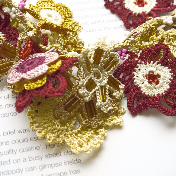 Turkey traditional lace embroidery necklace (no44) 第3張的照片