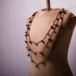 Oya lace necklace chery black 第3張的照片