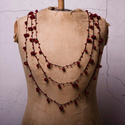 Oya lace necklace chery black 第4張的照片