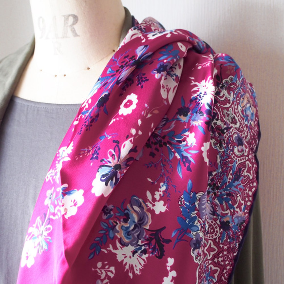 【スカーフが織りなす不思議な魔法】トルコ・オリエンタルスカーフ・パープル 6枚目の画像